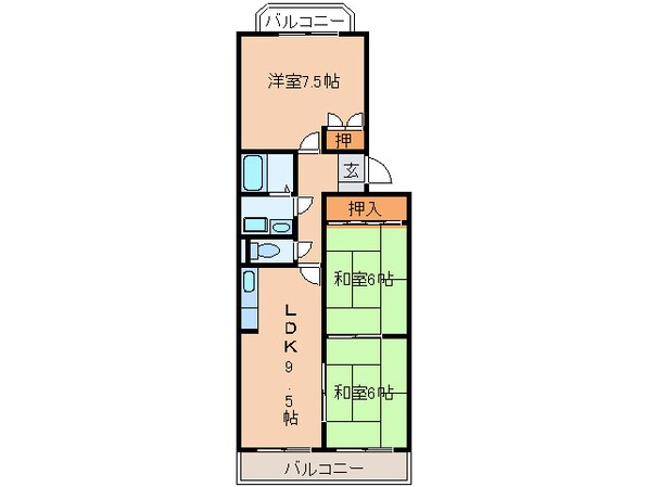 ロイヤルハイツ登美の里の物件間取画像